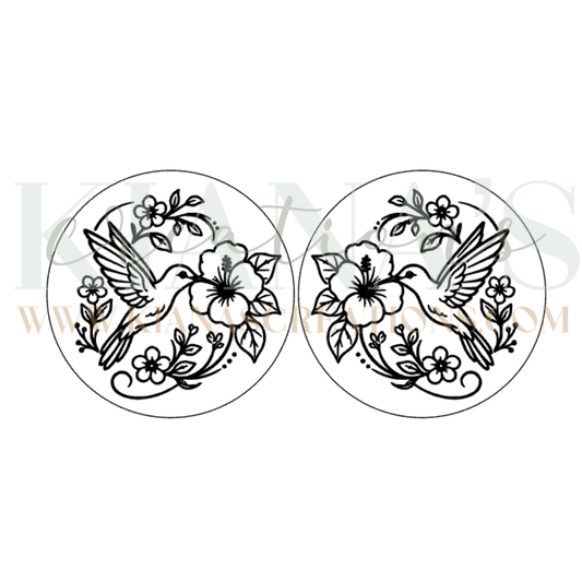 Floral Hummingbird Cabochon - You choose the color!