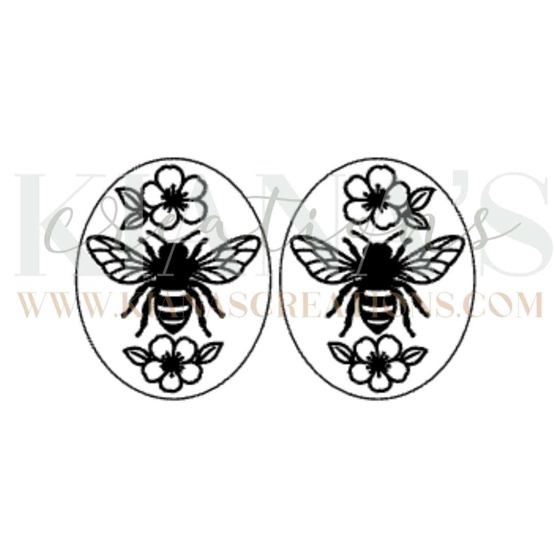 Bee Floral Cabochon - You choose the color!