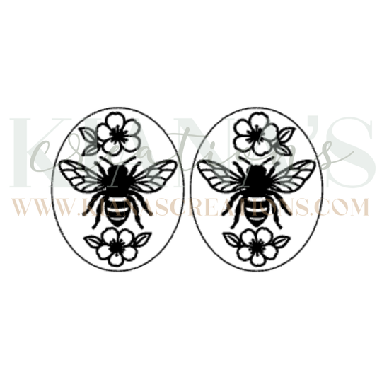 Bee Floral Cabochon - You choose the color!