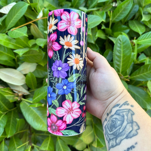 Pink & Purple Floral Tumbler