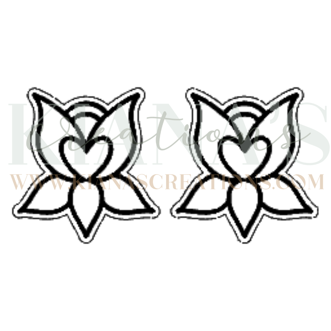 Heart Floral Acrylic Cabochon- Choose your color acrylic!