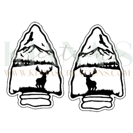 Elk Arrowhead Cabochon - You choose the color!