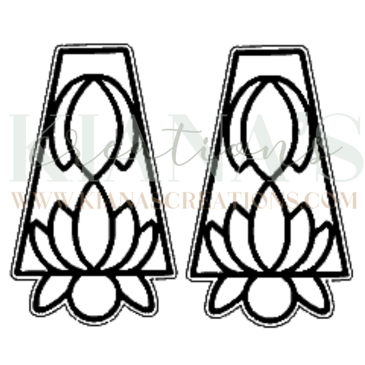 Lotus Floral Wood Cabochon