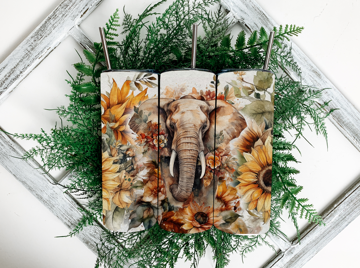 Sunflower Elephant Tumbler