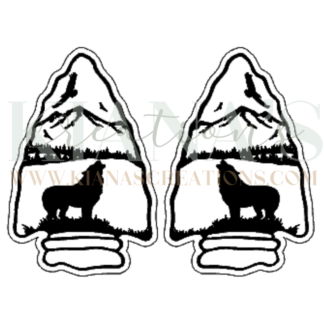 Wolf Arrowhead Cabochon - You choose the color!