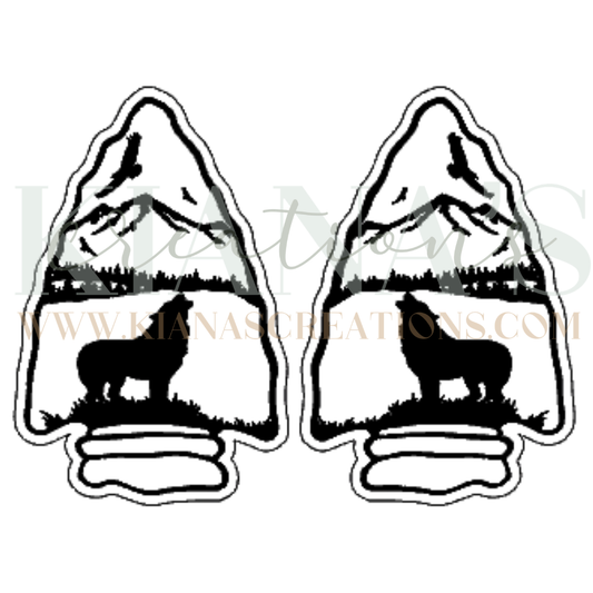 Wolf Arrowhead Cabochon - You choose the color!
