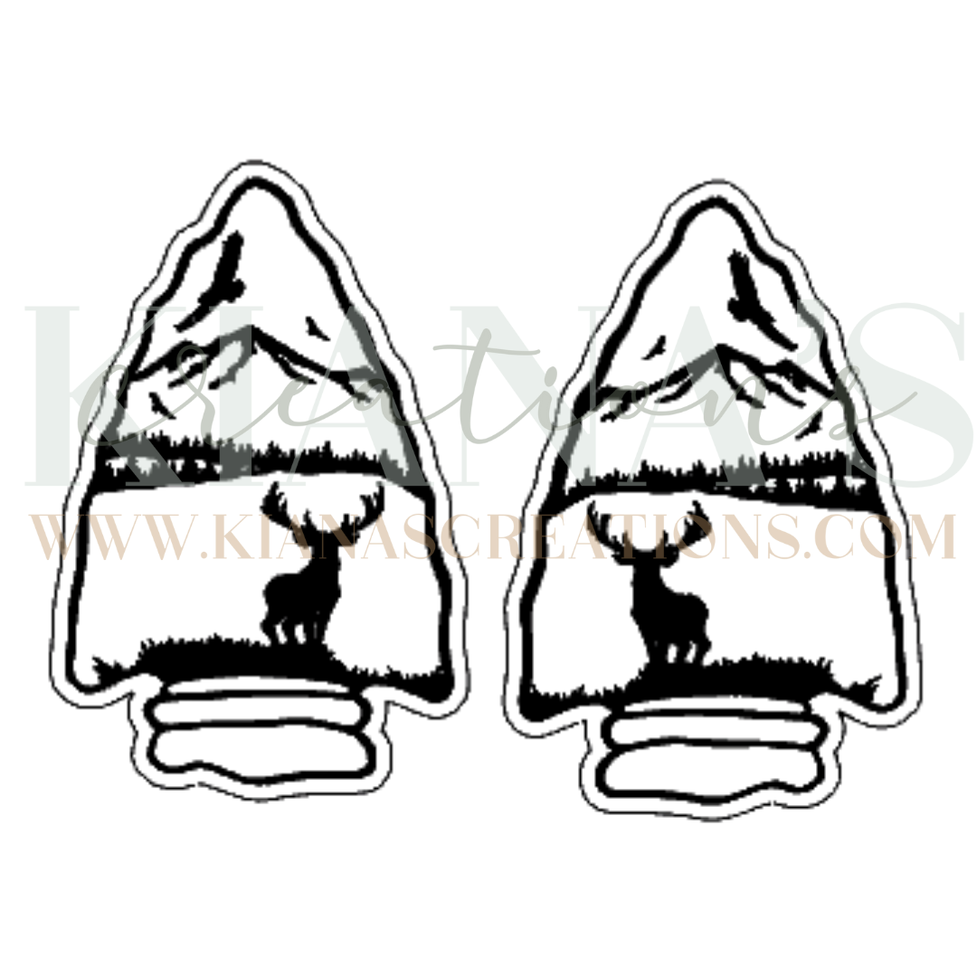 Elk Arrow Head Acrylic Cabochon- Choose your color acrylic!