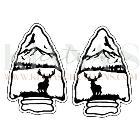 Wolf Arrow Head Acrylic Cabochon- Choose your color acrylic!