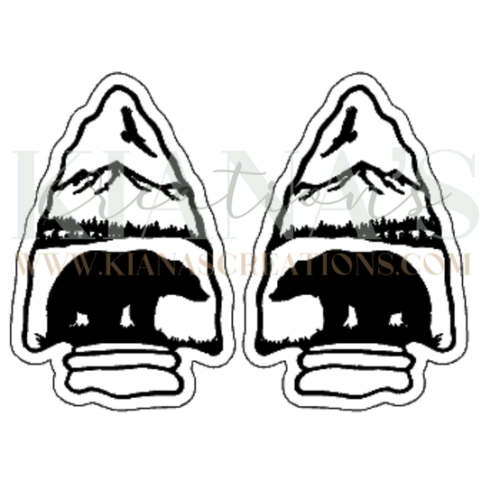 Bear Arrow Head Acrylic Cabochon- Choose your color acrylic!