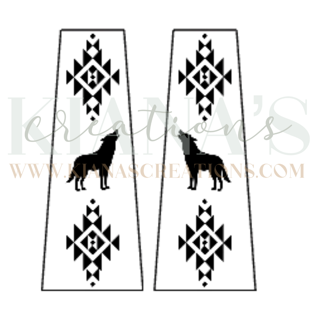 Wolf Trapezoid Acrylic Cabochon- Choose your color acrylic!