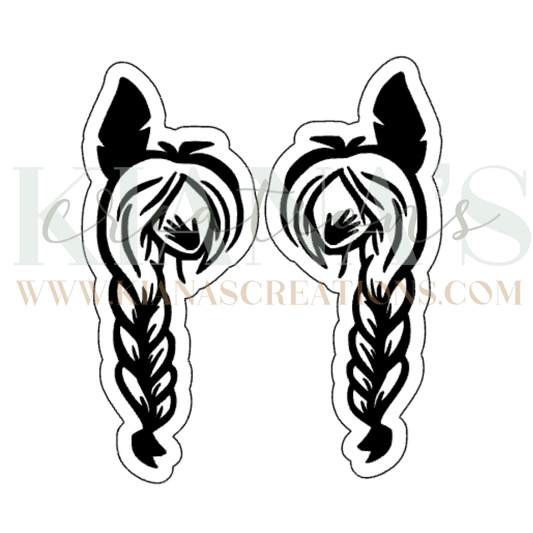 MMIW Woman with Braids Wood Cabochon