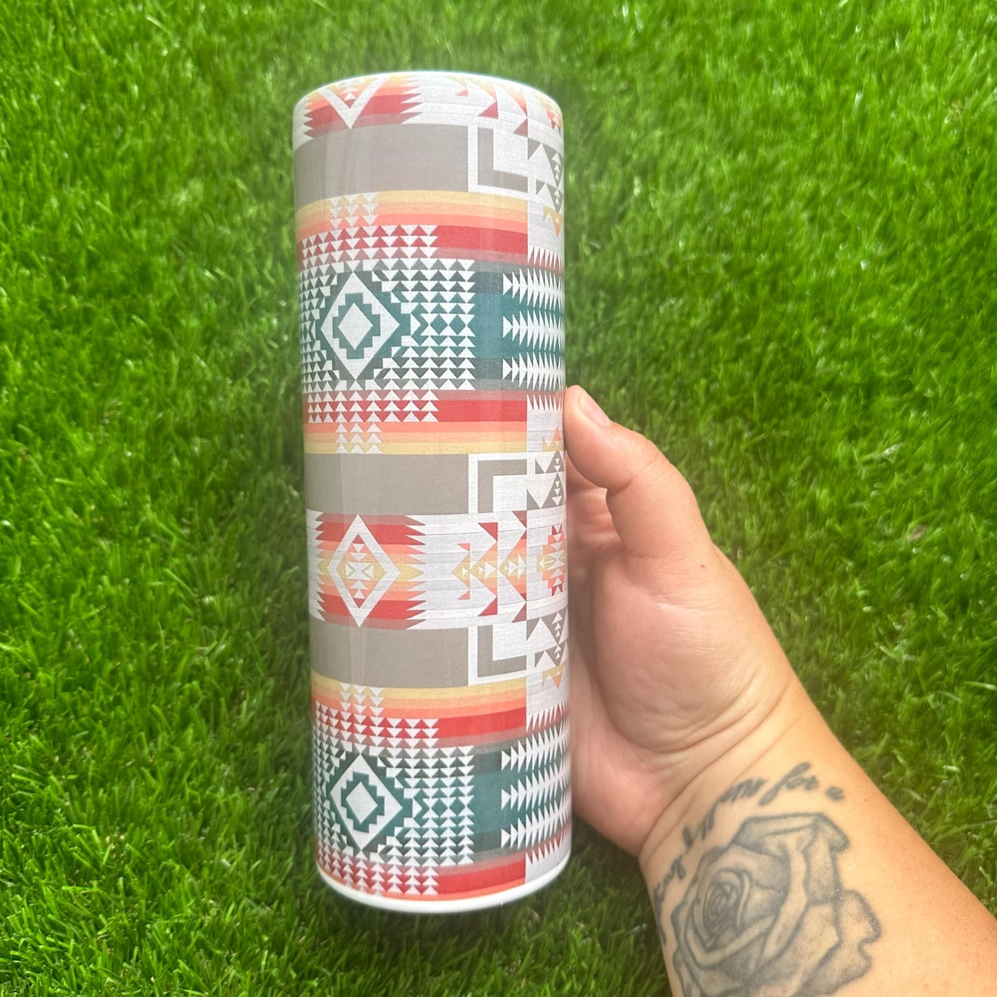 Tan Aztec Tumbler