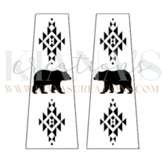 Bear Trapezoid Acrylic Cabochon- Choose your color acrylic!