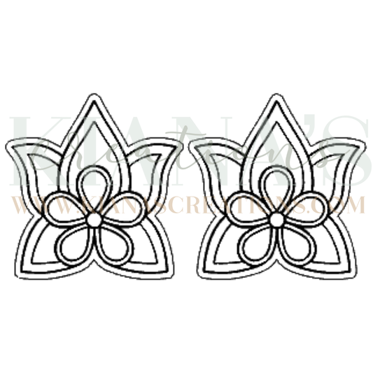 Floral Wood Cabochon