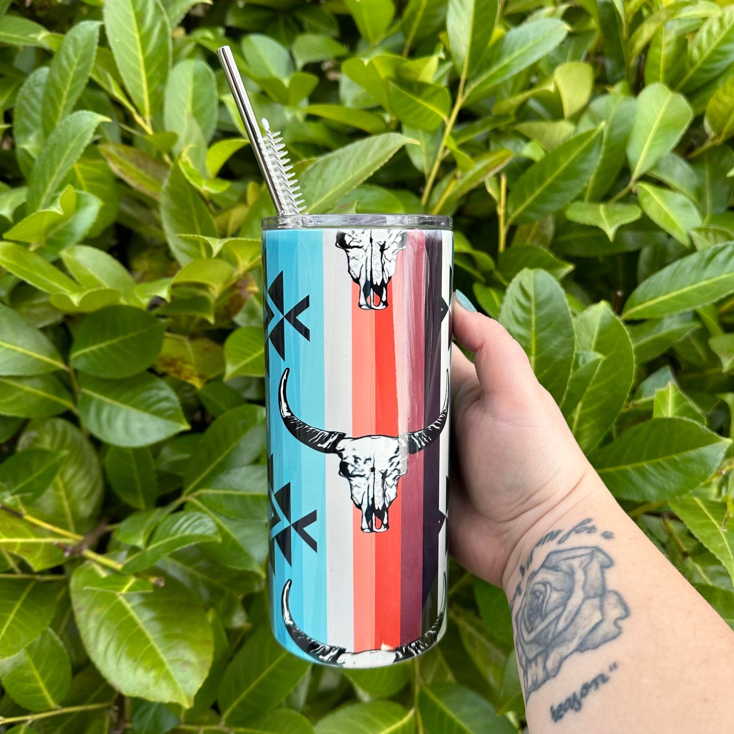 22oz Thick Tumbler w/ Metal Straw and Straw Cleaner