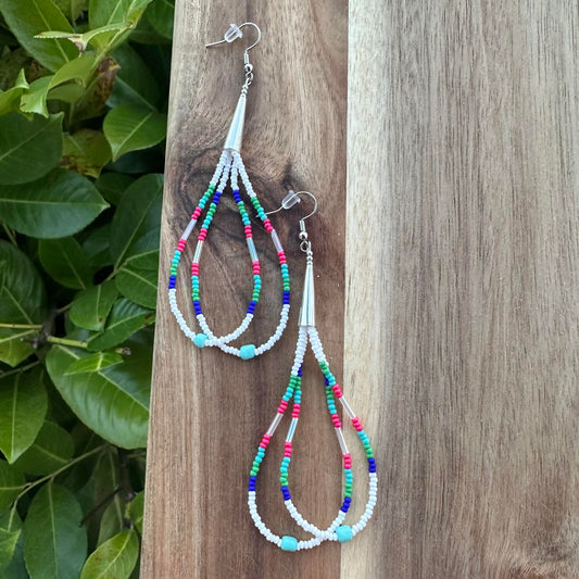 Colorful Beaded Dangle Earring