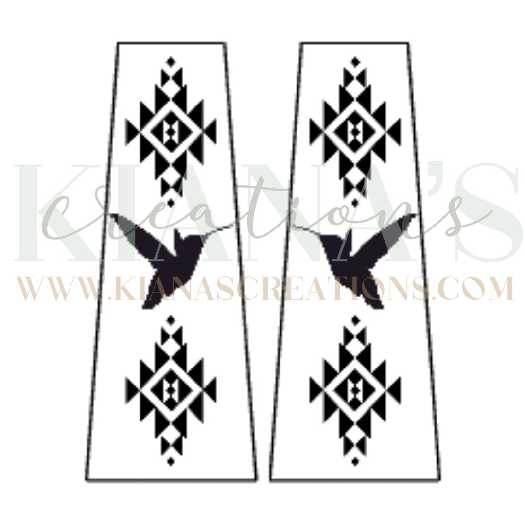 Hummingbird Trapezoid Acrylic Cabochon- Choose your color acrylic!