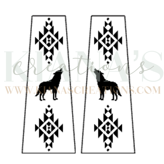 Wolf Trapezoid Wood Cabochon