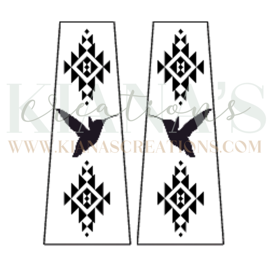 Hummingbird Trapezoid Wood Cabochon