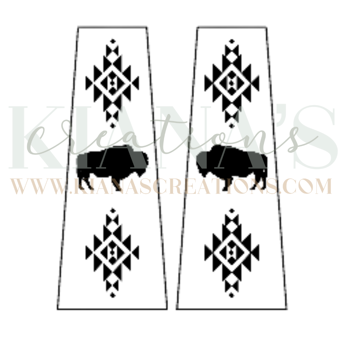 Buffalo Trapezoid Wood Cabochon