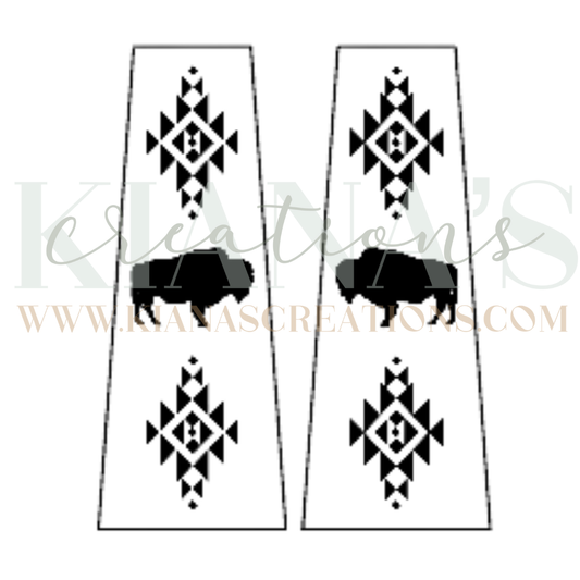 Buffalo Trapezoid Wood Cabochon