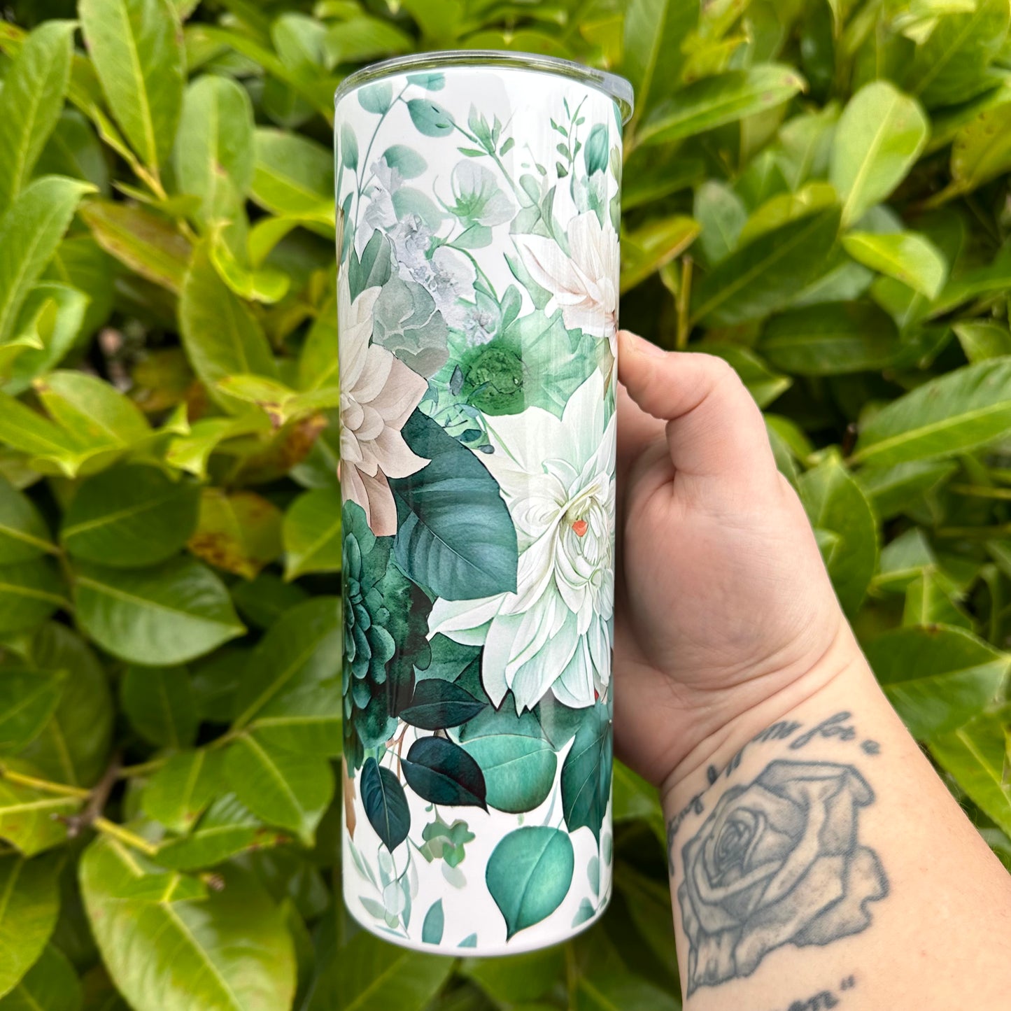 Emerald Green Floral • MARCH TUMBLER OF THE MONTH •
