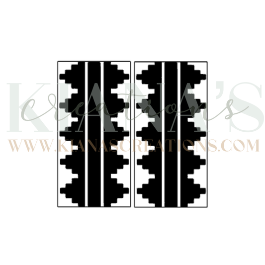 Basket Weave Rectangle Wood Cabochon