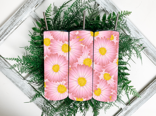 Pink & Yellow Daisy Tumbler