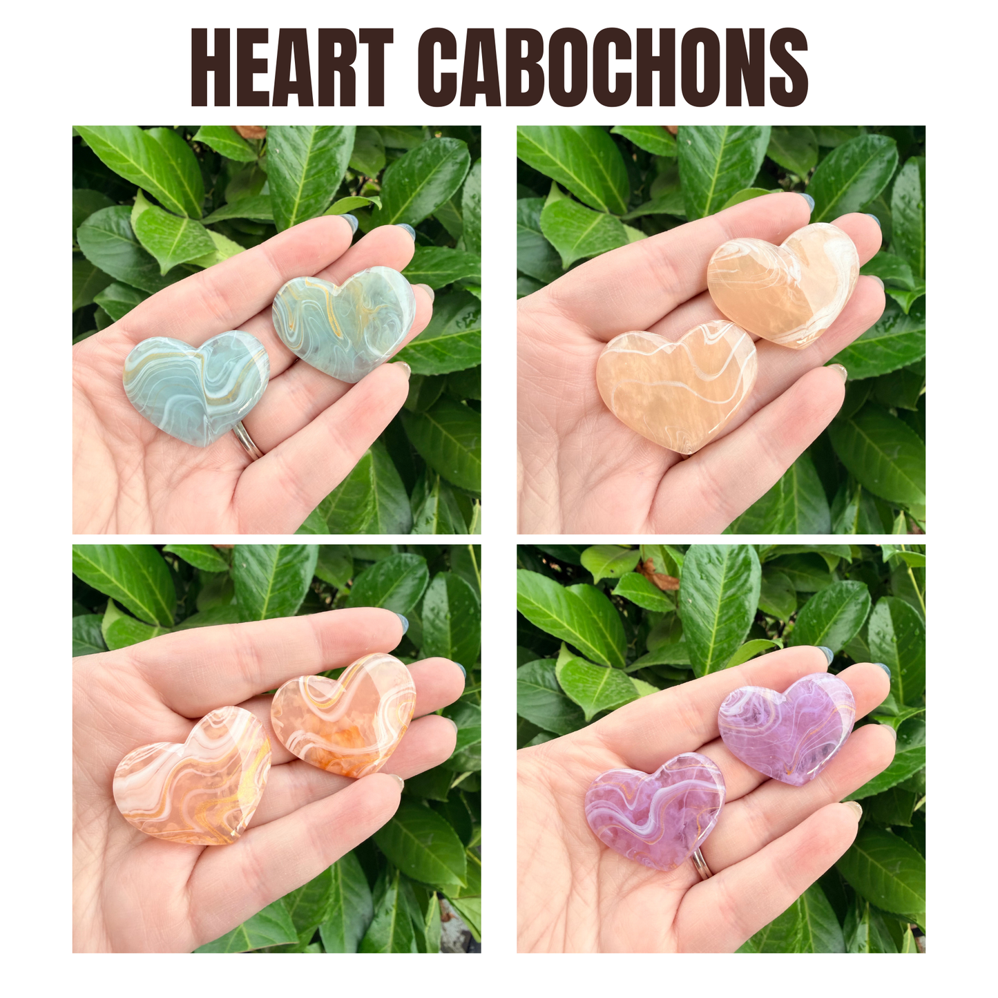 Heart Resin Cabochons