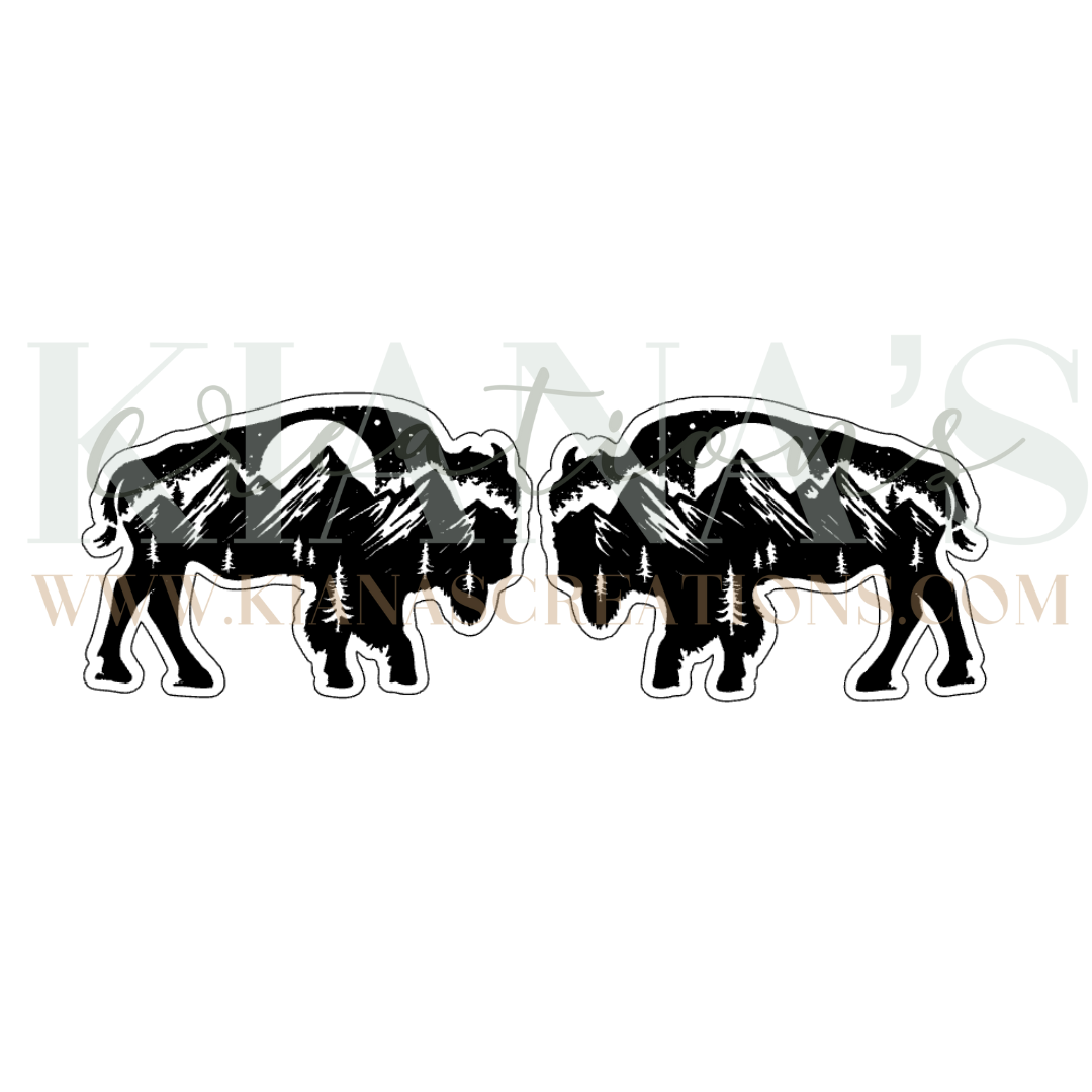 Buffalo Scene Acrylic Cabochon- Choose your color acrylic!