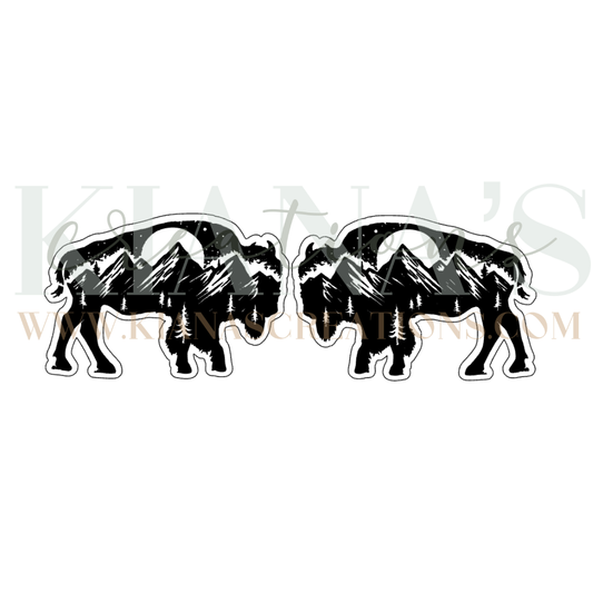 Buffalo Scene Acrylic Cabochon- Choose your color acrylic!