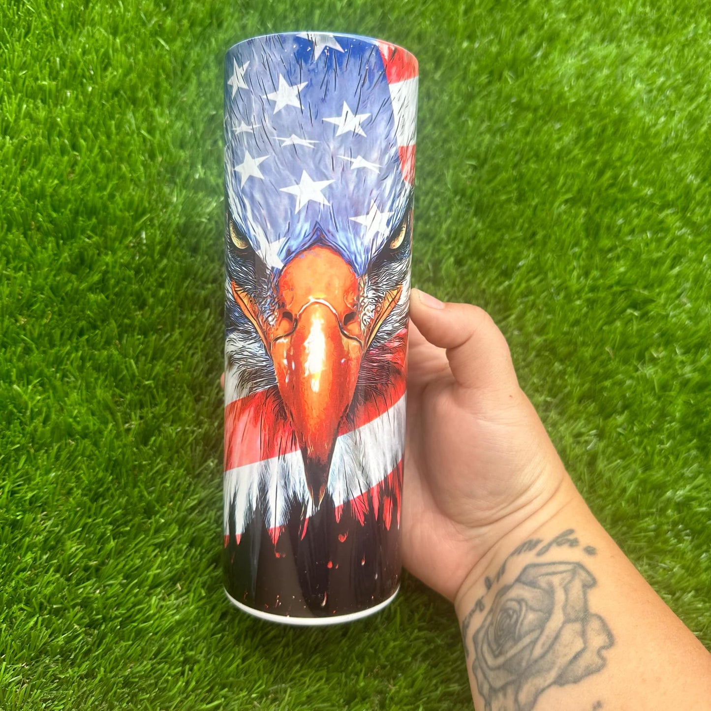 Eagle with the American Flag Tumbler