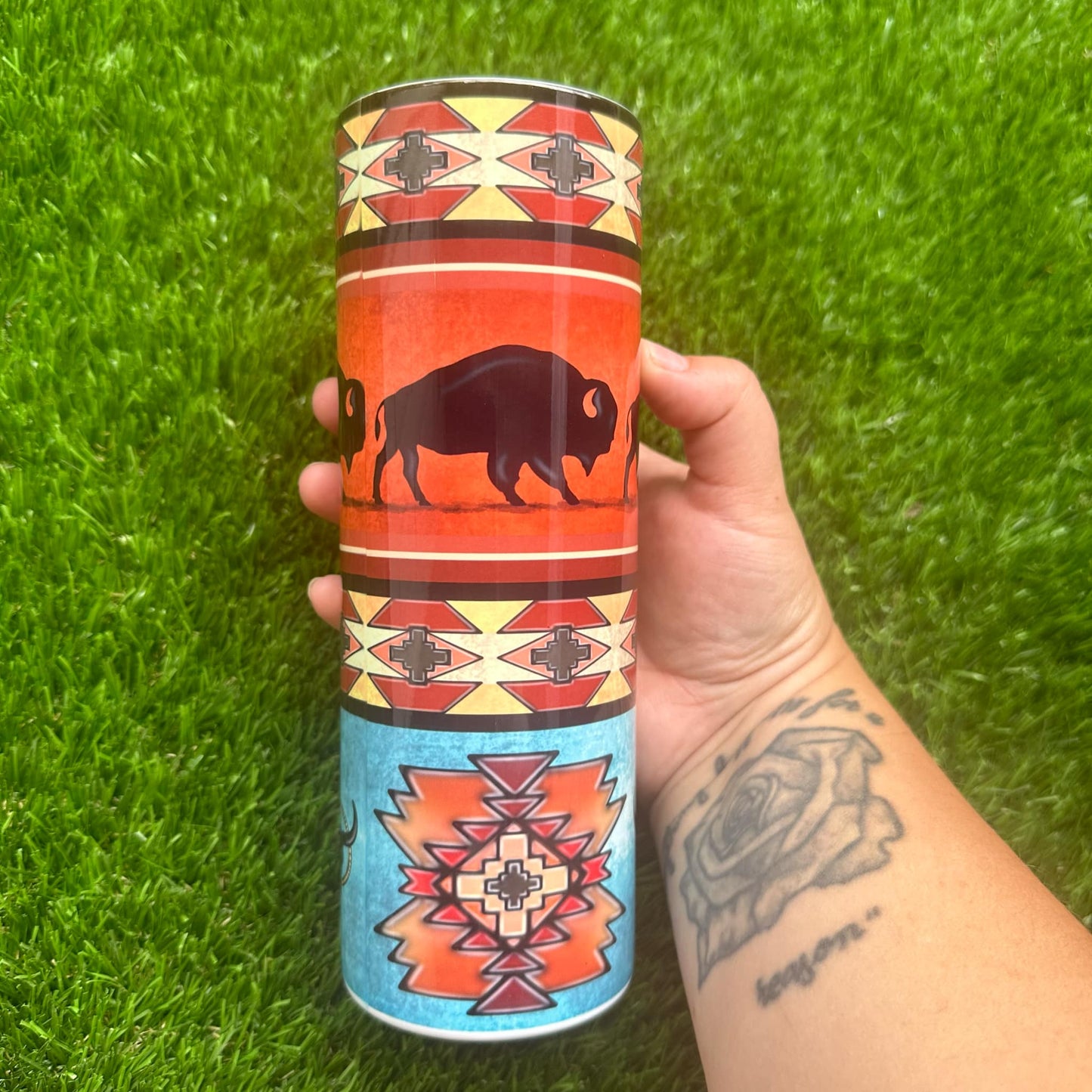 Buffalo Longhorn Aztec Tumbler