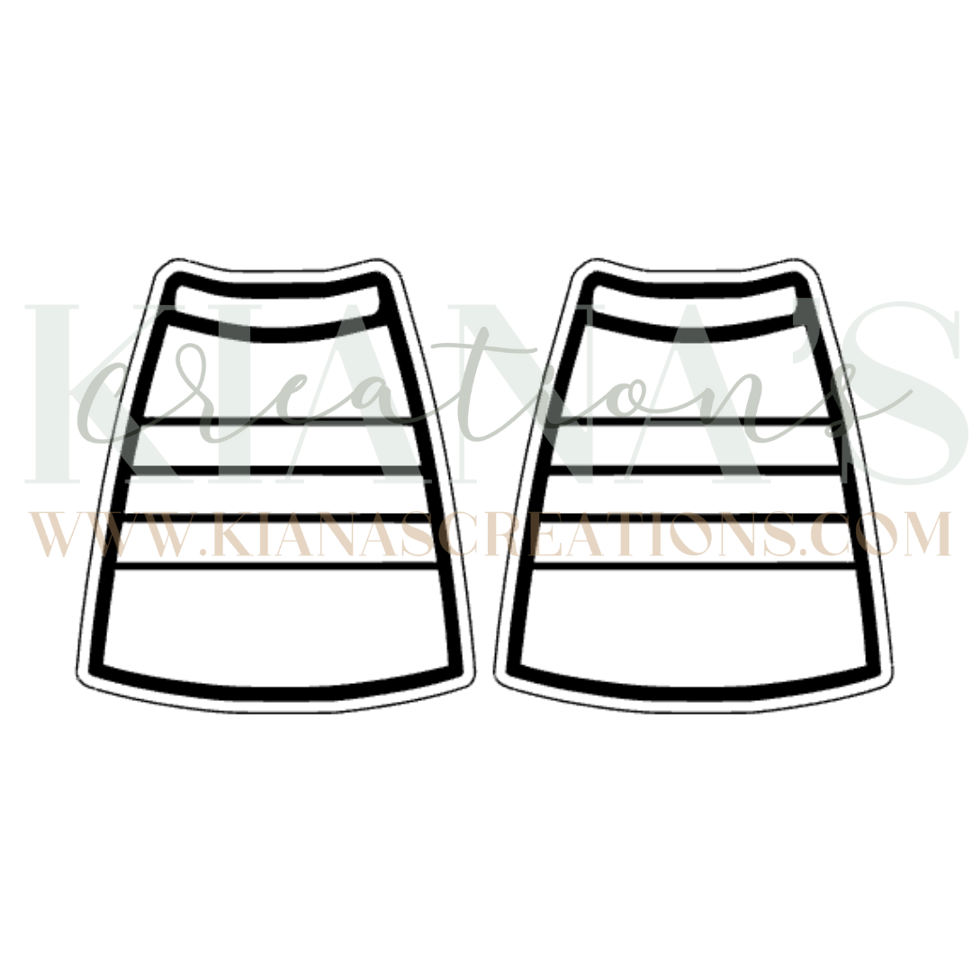 Ribbon Skirt Wood Cabochon