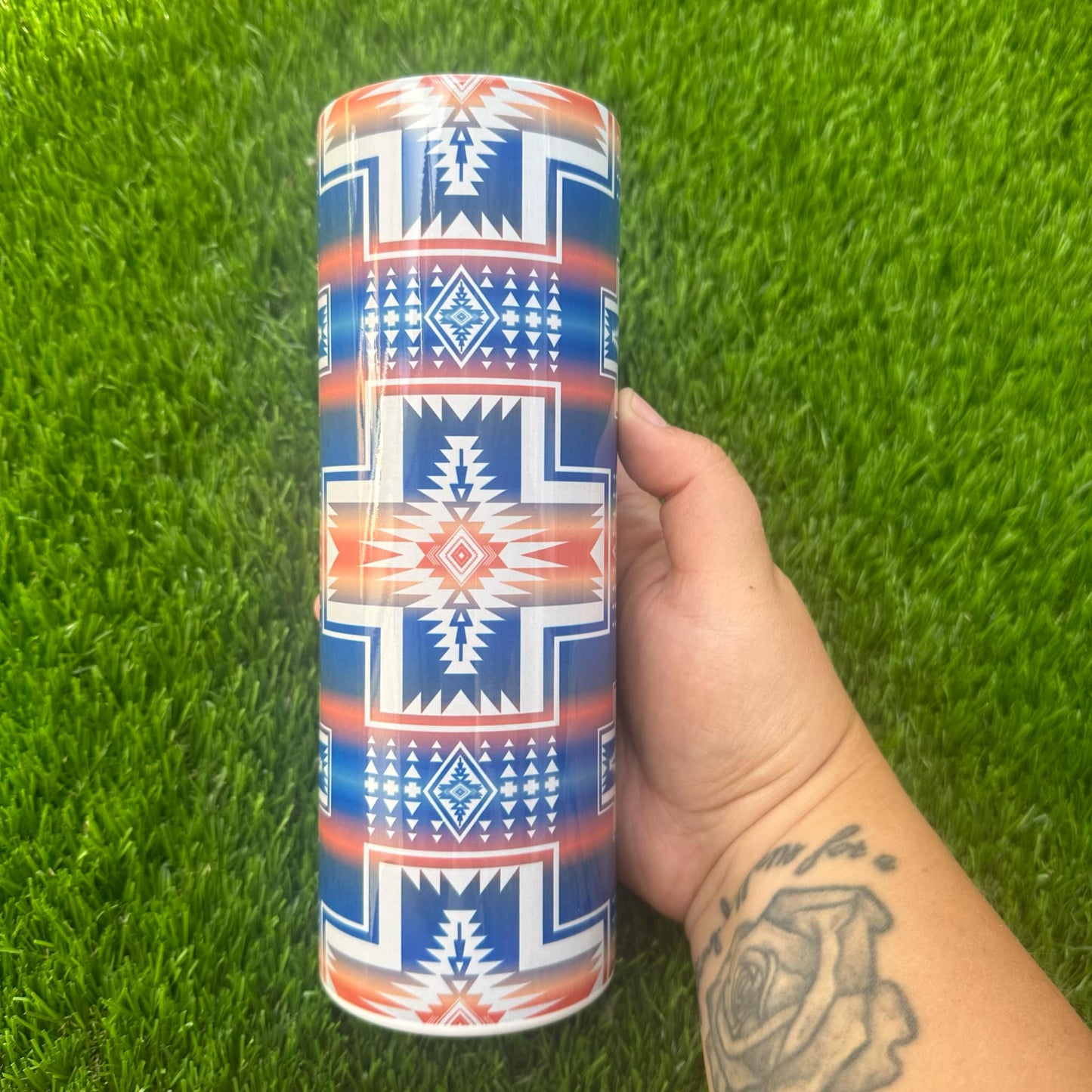 Blue Aztec Tumbler