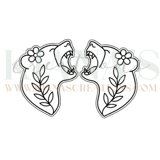 Bear Floral Cabochon - You choose the color!