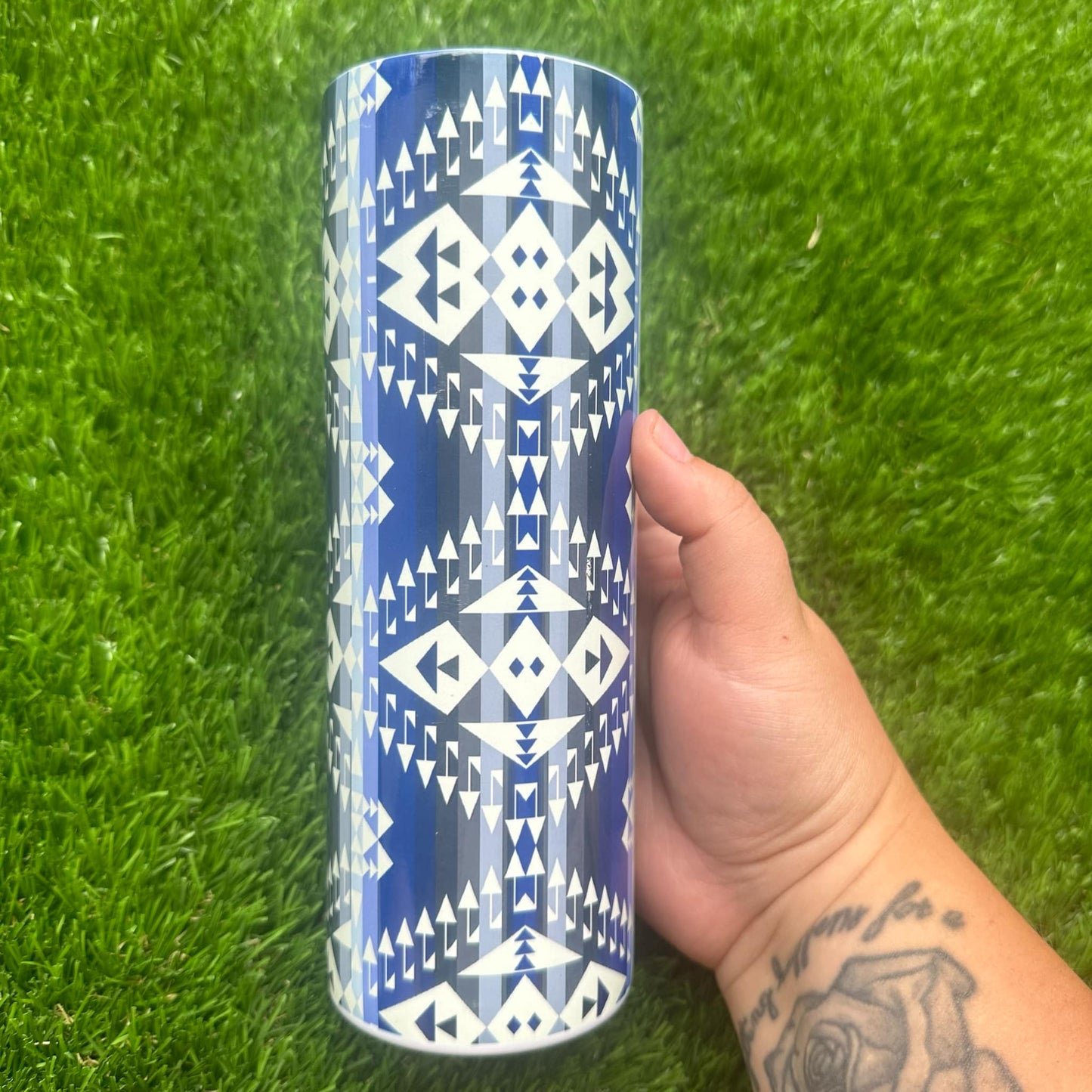 Blue Aztec Tumbler