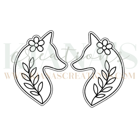Wolf Floral Cabochon - You choose the color!