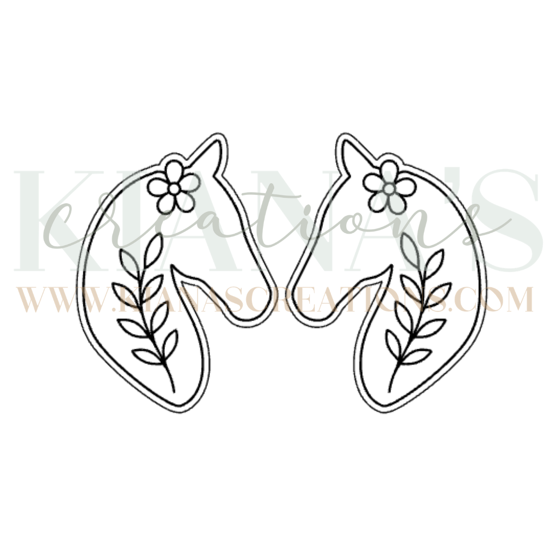 Horse Floral Cabochon - You choose the color!