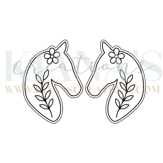Horse Floral Cabochon - You choose the color!