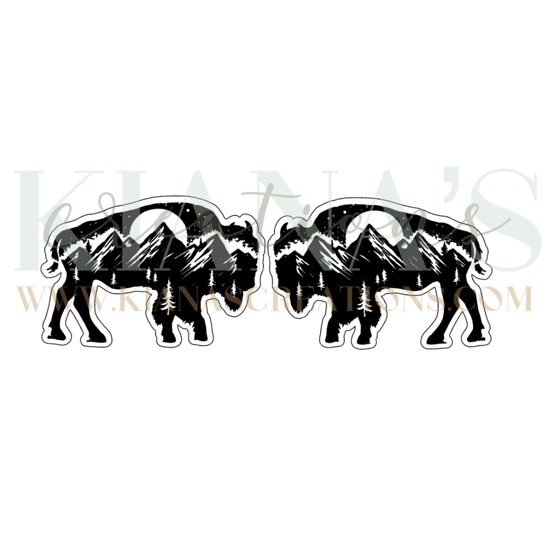 Buffalo Scene Cabochon - You choose the color!