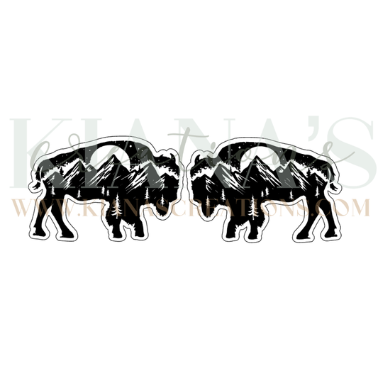Buffalo Scene Cabochon - You choose the color!