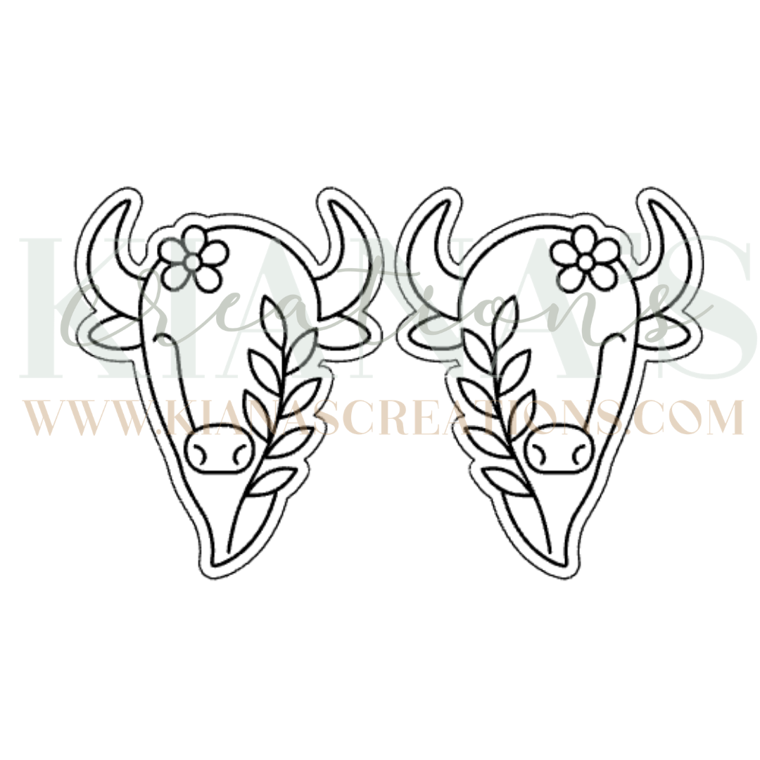 Buffalo Floral Cabochon - You choose the color!