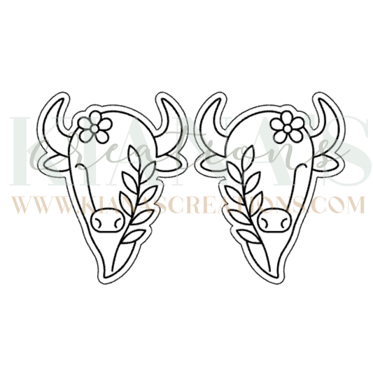 Buffalo Floral Cabochon - You choose the color!