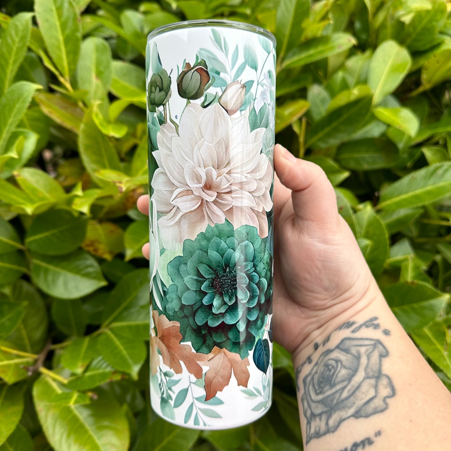 Emerald Green Floral • MARCH TUMBLER OF THE MONTH •