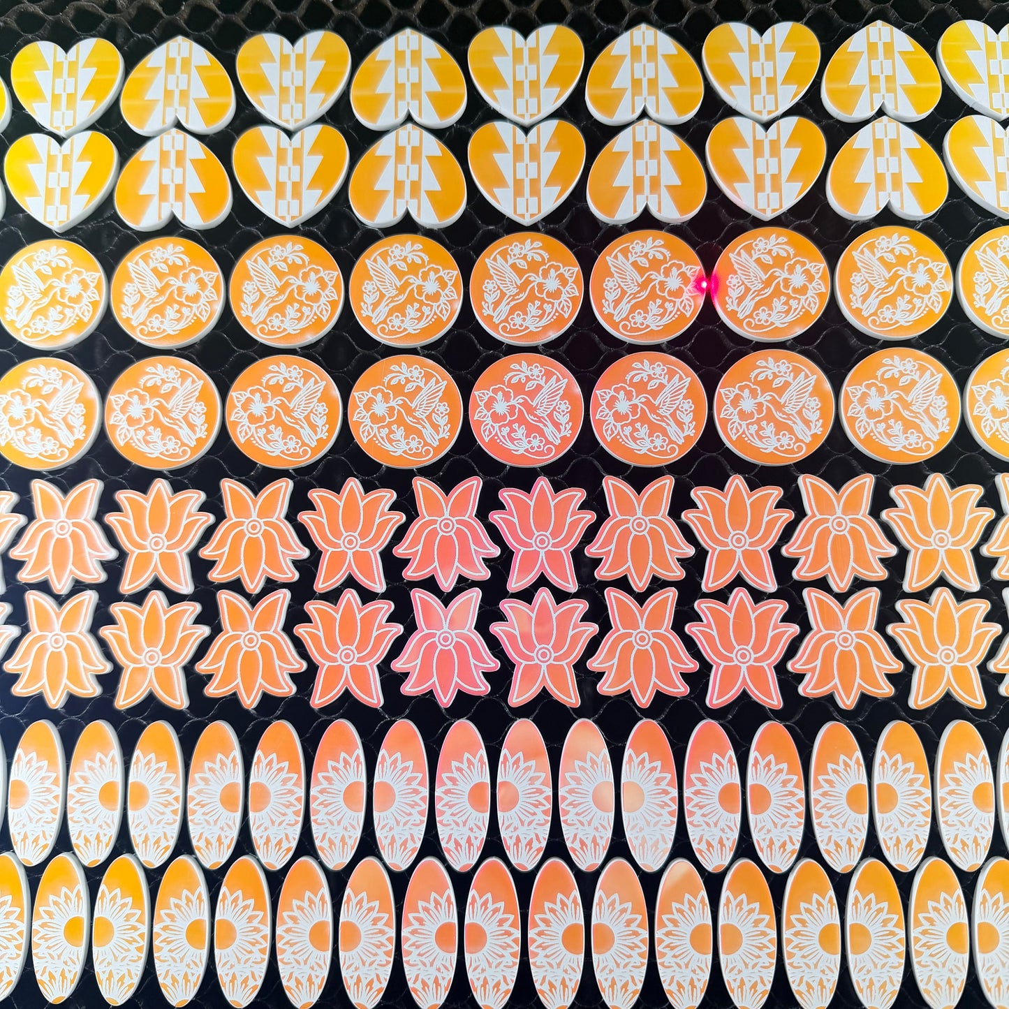 Pink/Orange/Yellow Iridescent Acrylic