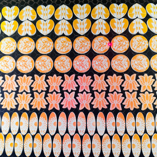 Pink/Orange/Yellow Iridescent Acrylic