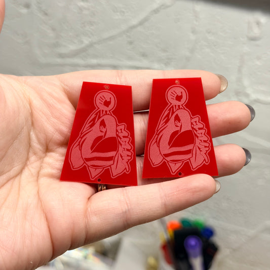 MMIW Trapezoid Red Acrylic