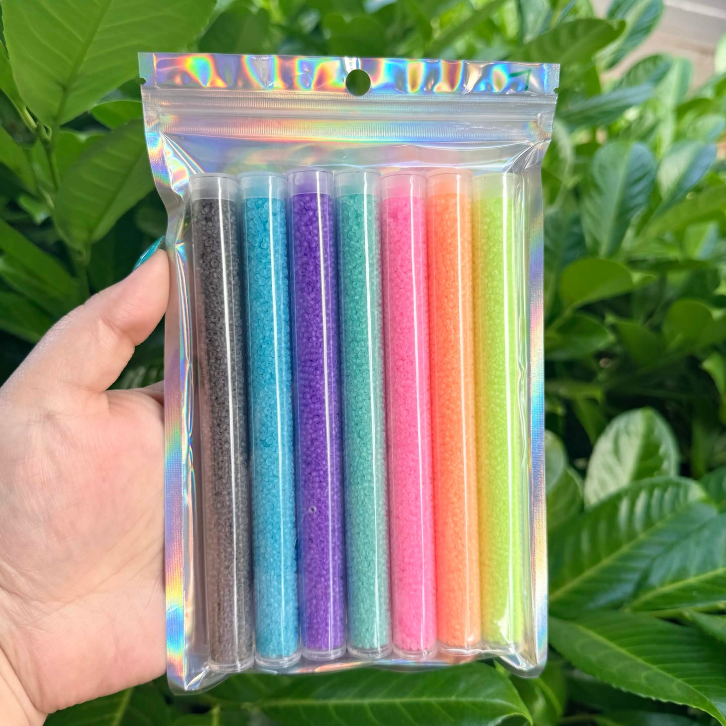 Matte 11/0 Glow n the dark seed bead small set #7