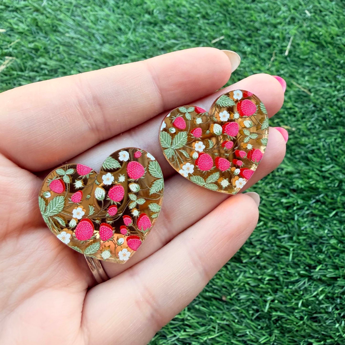 Strawberry Gold Mirror Cabochon